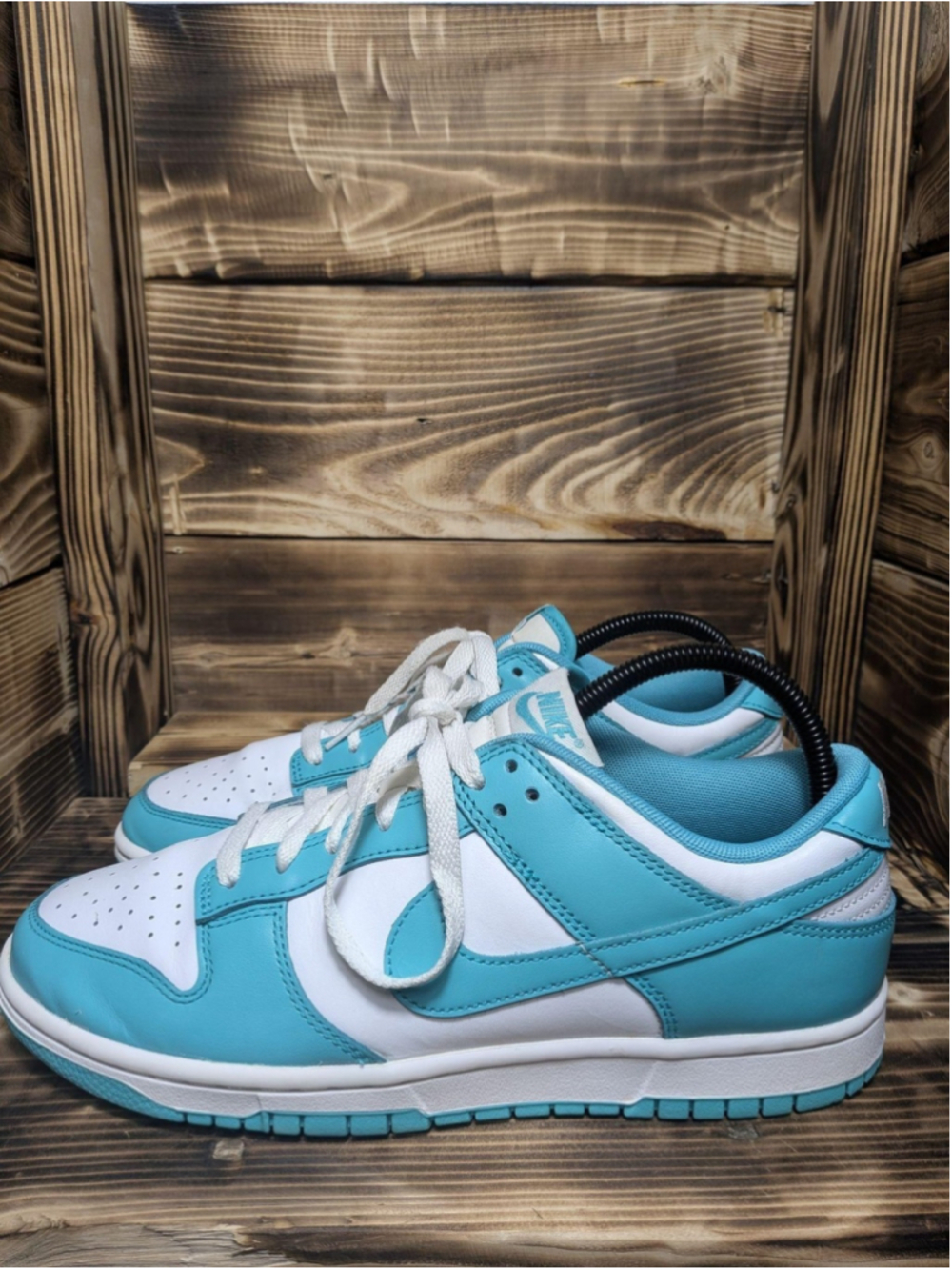 Nike Dunk Low Shoes Mens Size 8 Turquoise White Leather Sneakers DV0833-101